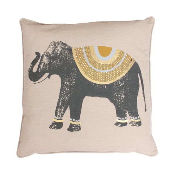 Ezra Elephant Feather-filled Throw Pillow