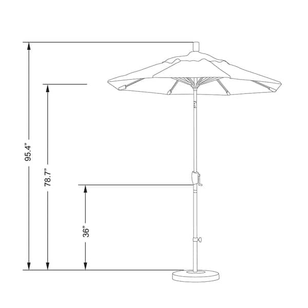 California Umbrella 6' Rd. Aluminum Patio Umbrella, Crank Lift, Push Button Tilt, Sunbrella fabric, Bronze Finish