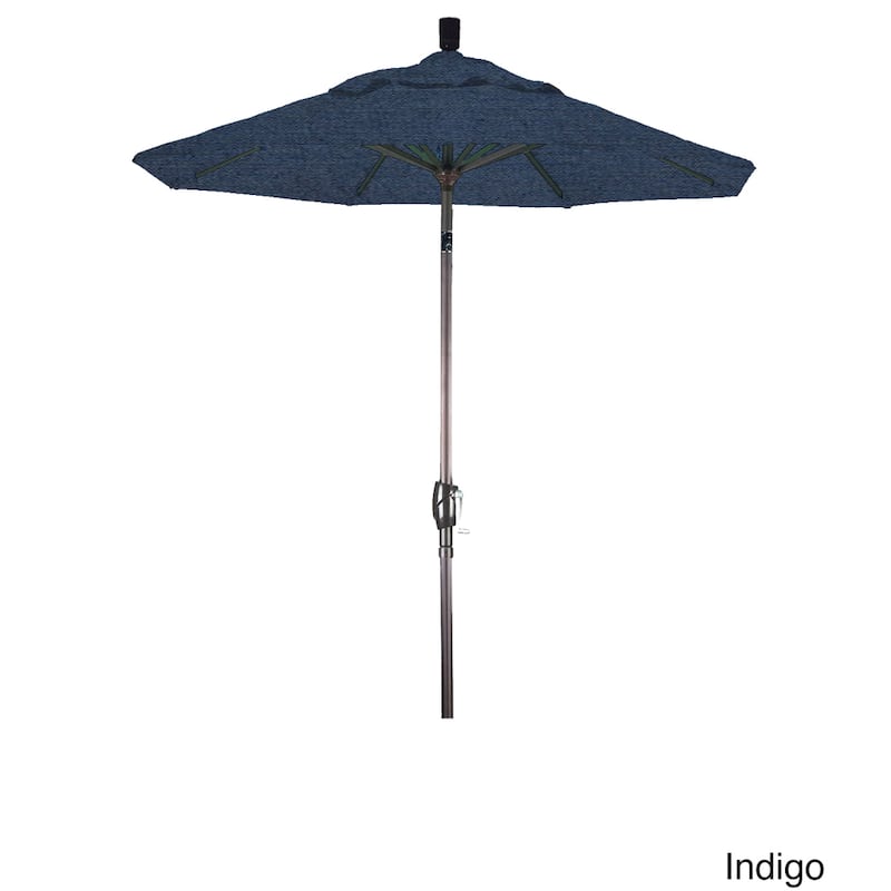 California Umbrella 6' Rd. Aluminum Patio Umbrella, Crank Lift, Push Button Tilt, Sunbrella fabric, Bronze Finish