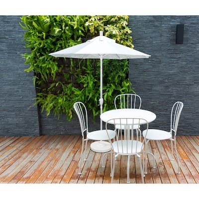 California Umbrella 6' Rd. Aluminum Patio Umbrella, Crank Lift, Push Button Tilt, Sunbrella fabric, Bronze Finish