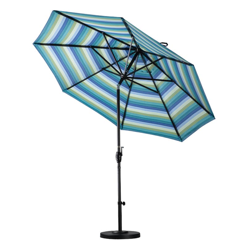 California Umbrella 6' Rd. Aluminum Patio Umbrella, Crank Lift, Push Button Tilt, Sunbrella fabric, Bronze Finish