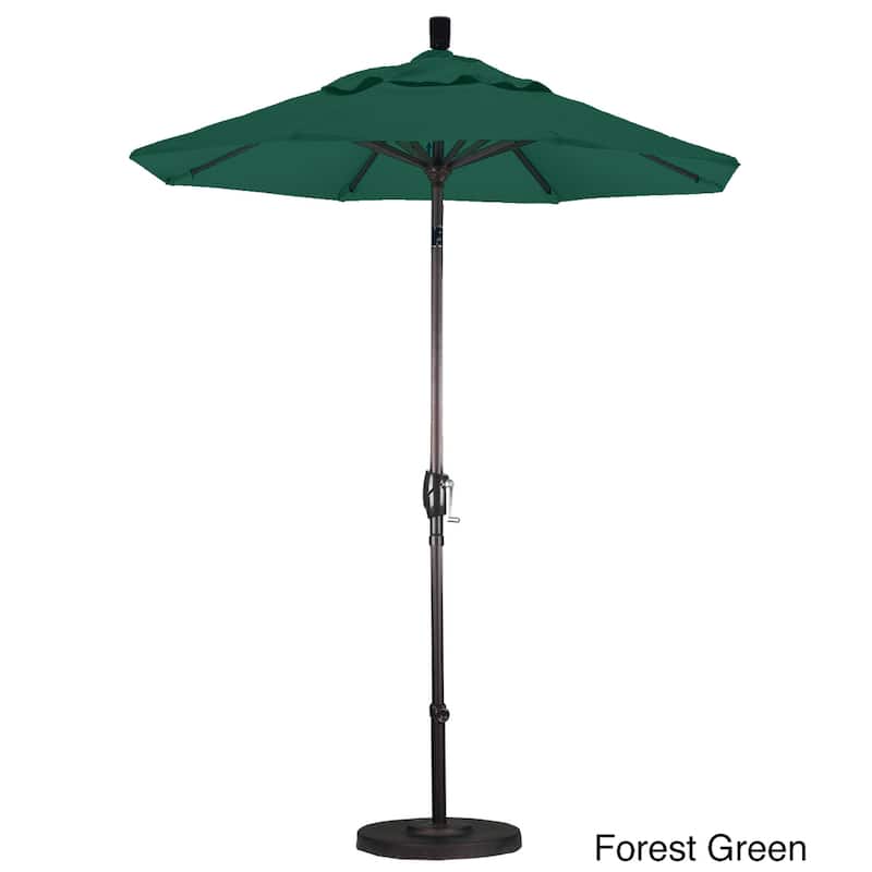 California Umbrella 6' Rd. Aluminum Patio Umbrella, Crank Lift, Push Button Tilt, Sunbrella fabric, Bronze Finish
