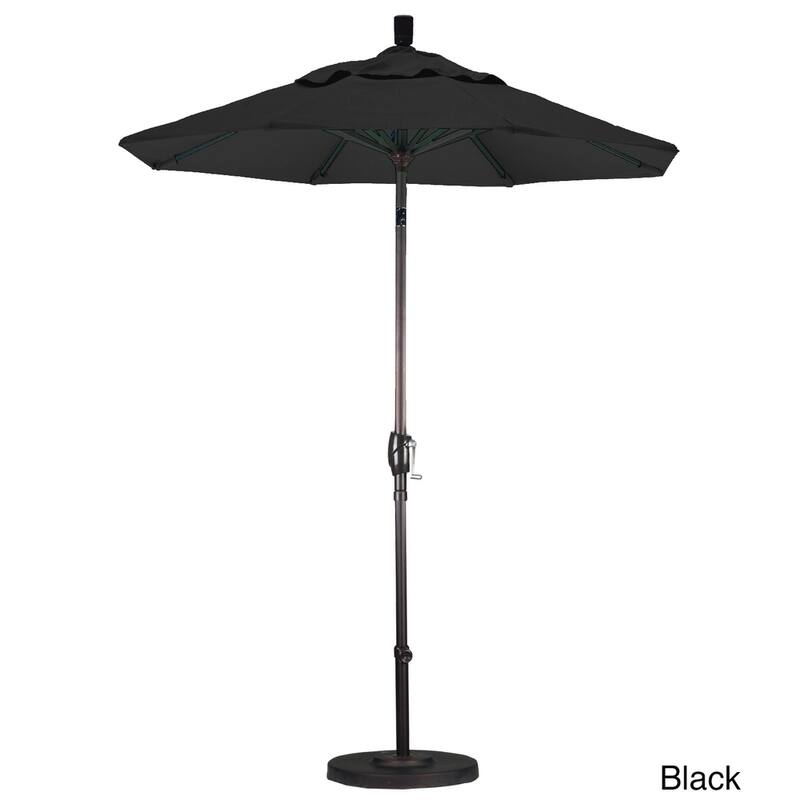 California Umbrella 6' Rd. Aluminum Patio Umbrella, Crank Lift, Push Button Tilt, Sunbrella fabric, Bronze Finish