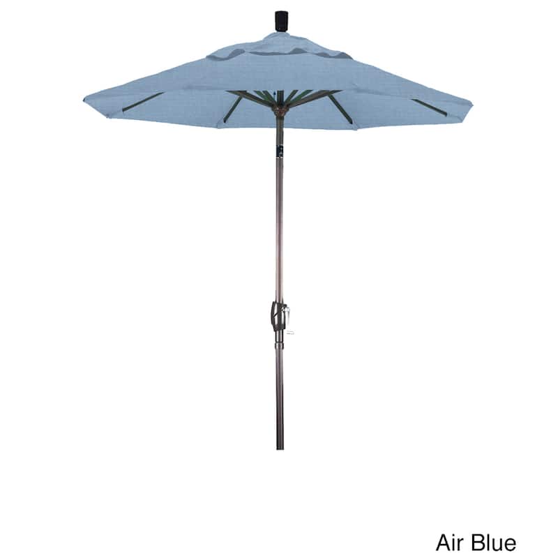 California Umbrella 6' Rd. Aluminum Patio Umbrella, Crank Lift, Push Button Tilt, Sunbrella fabric, Bronze Finish