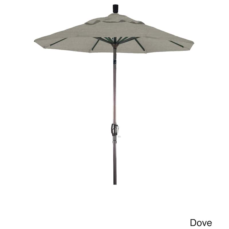 California Umbrella 6' Rd. Aluminum Patio Umbrella, Crank Lift, Push Button Tilt, Sunbrella fabric, Bronze Finish