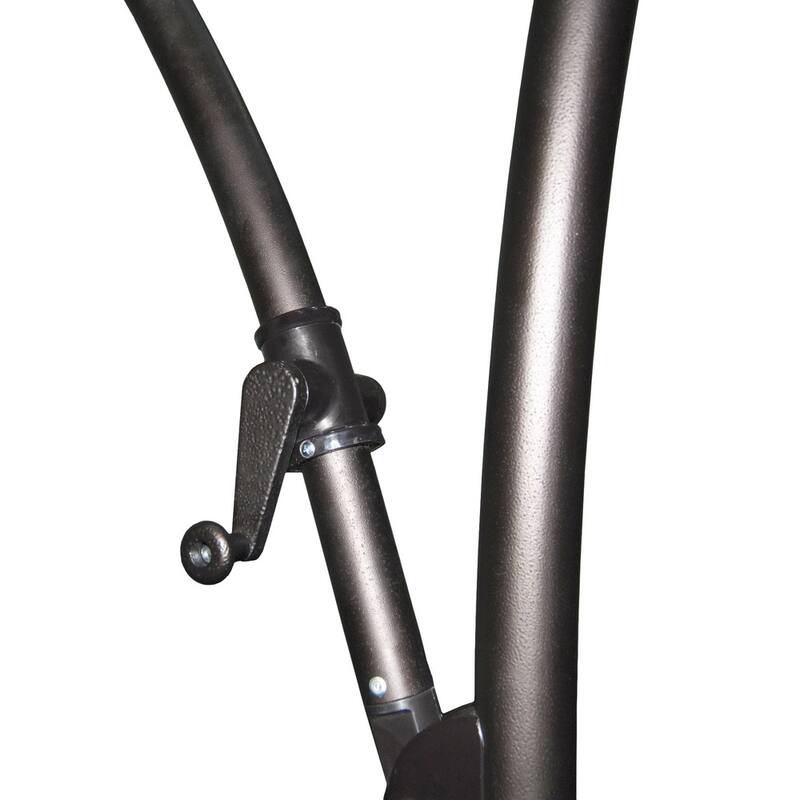 California Umbrella 9' Rd Aluminum Cantilever Patio Umbrella, Crank Lift, 360 Degree Rotation, Bronze Finish, Sunbrella Fabric
