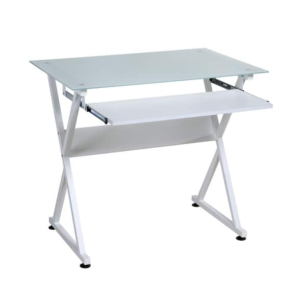 Shop Onespace 50 Jn1201 White Ultramodern Glass Computer Desk With