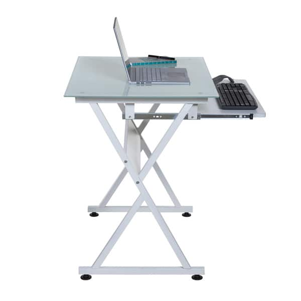 Shop Onespace 50 Jn1201 White Ultramodern Glass Computer Desk With