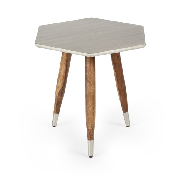 Na Kota Mango Wood Copper Top Side Table On Free Na Kota Mango Wood Copper Top Side Table