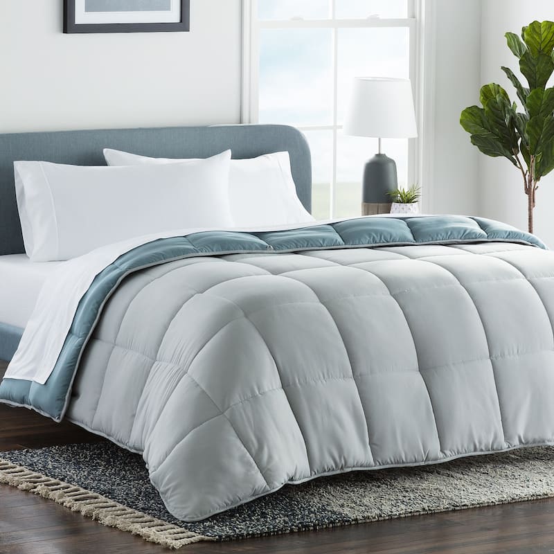 Reversible Bed in a Bag Complete Bedding Set by LUCID Comfort Collection - Twin XL - Ash