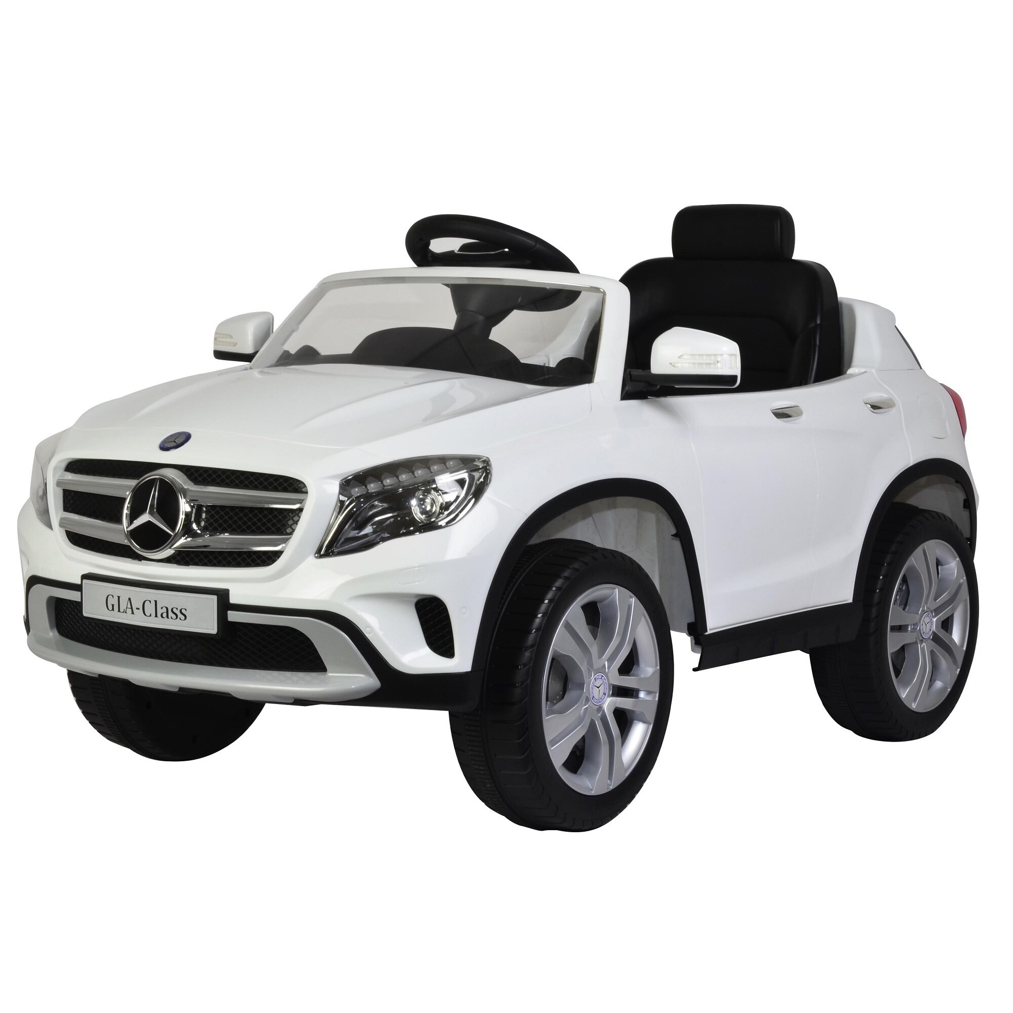 white mercedes ride on car