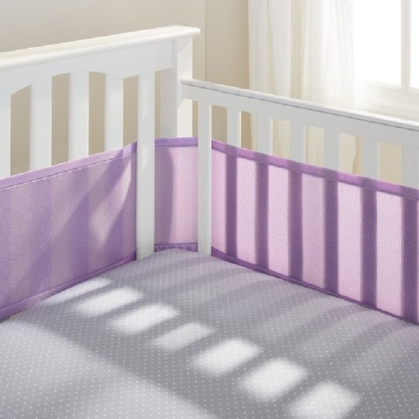 purple mesh crib bumper