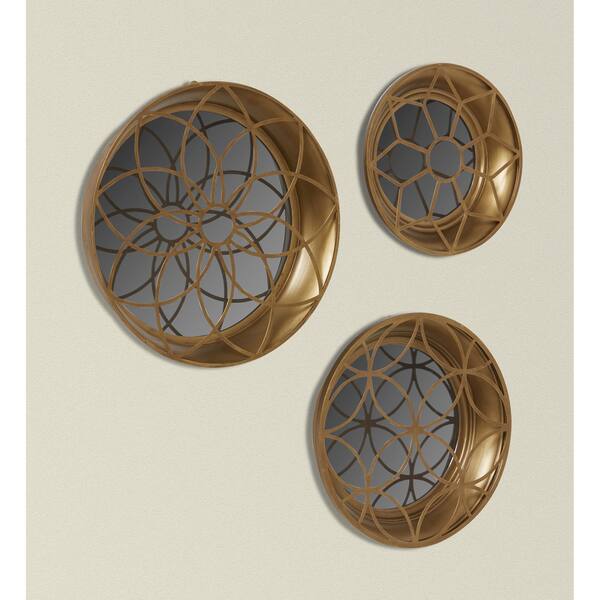 Shop Solid Colored Round Decorative 3 Piece Wall Mirror Set