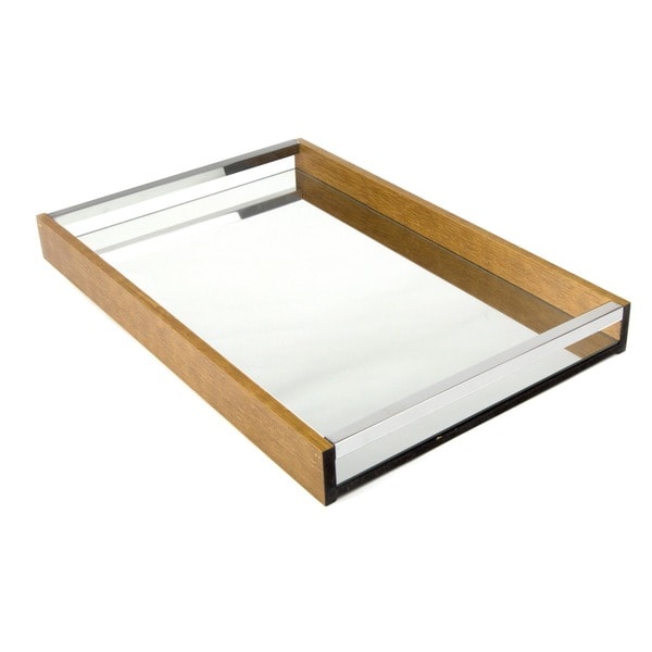 mirrored wood tray