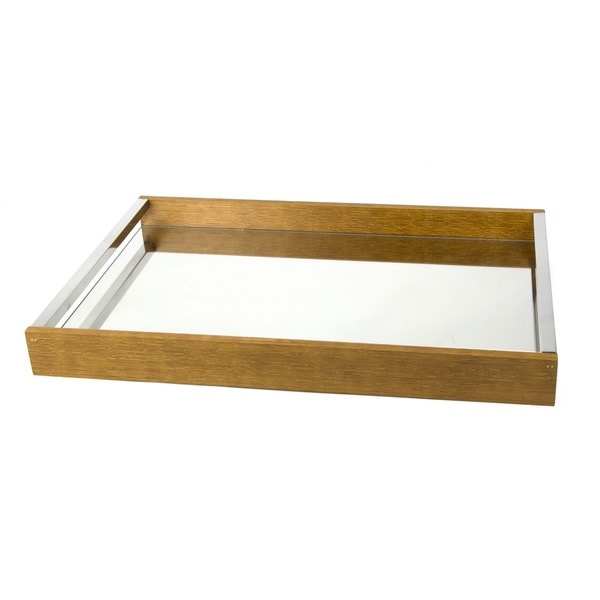 mirrored wood tray