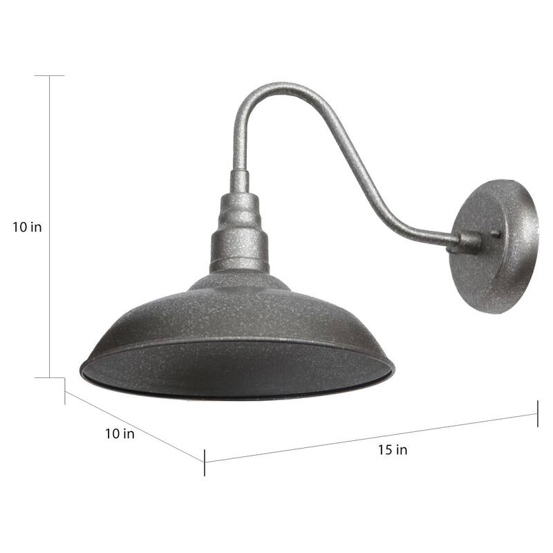 AA Warehousing Lora 1 Light Outdoor Wall Lighting in Silvertone