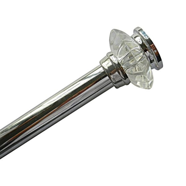 Minster Adjustable tension Shower Rod Acrylic / Chrome, by Elegant Home Fashions
