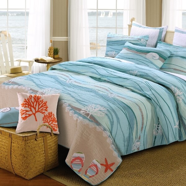 Greenland Home Maui Bonus Quilt Set 4-Piece Twin