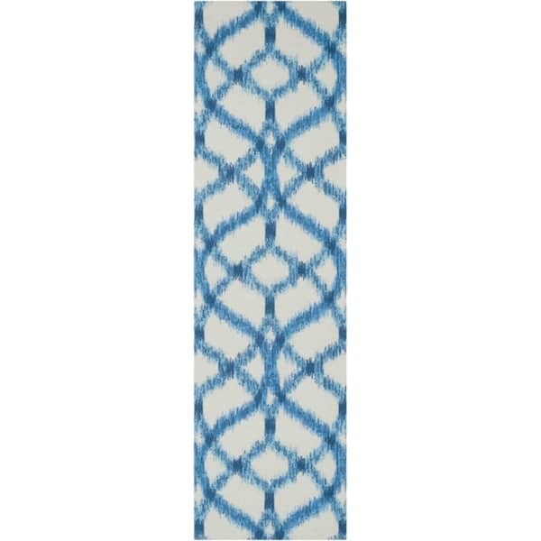 Naples Trellis Ikat Aegean Indoor/ Outdoor Area Rug by Havenside Home