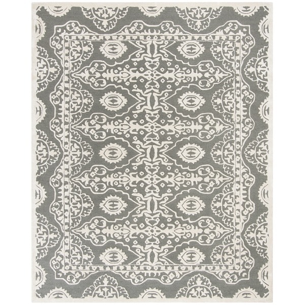 Safavieh Handmade Bella Dark Grey/ Ivory Wool Rug - 8' x 10'