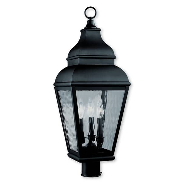 Livex Lighting Exeter Black Br 3 Light Outdoor Post Lantern Livex Lighting Exeter Black Br 3 Light Outdoor Post Lantern