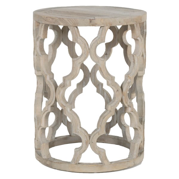 distressed gray wood end tables