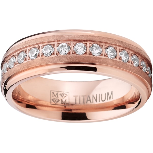 Mens Two Tone Rose Gold Wedding Ring | Flat Mens Two Tone II