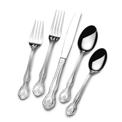 St. James Napoleon Bead 18/10 Stainless Steel 65-Piece Flatware Set