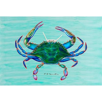 Betsy Drake Coastal Blue Crab Door Mat