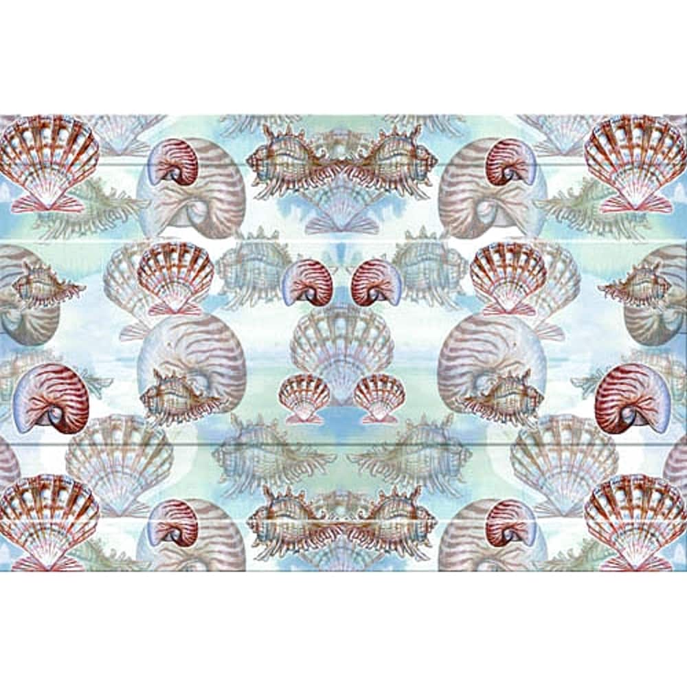 Betsy Drake Coastal Shells Multicolor Polyester Door Mat