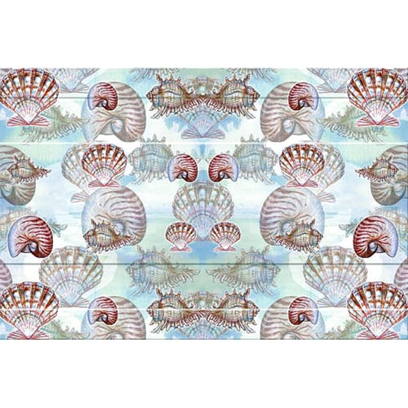 Betsy Drake Coastal Shells Multicolor Polyester Door Mat