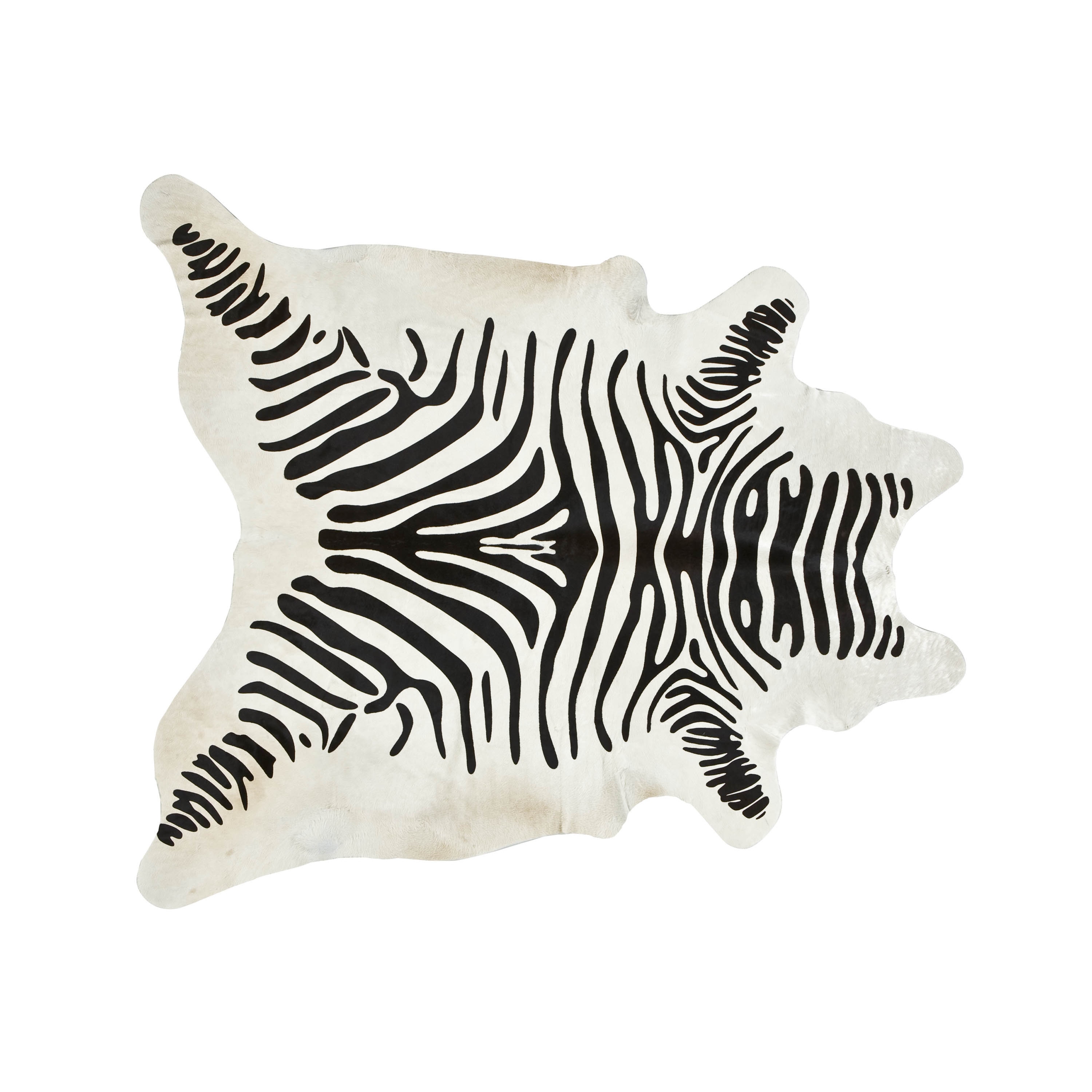 Shop Handmade Stenciled Black And White Zebra Print Cowhide Rug