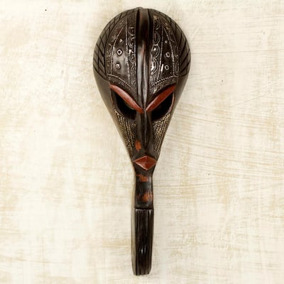 Handcrafted African Wood 'Ogya' Mask (Ghana)