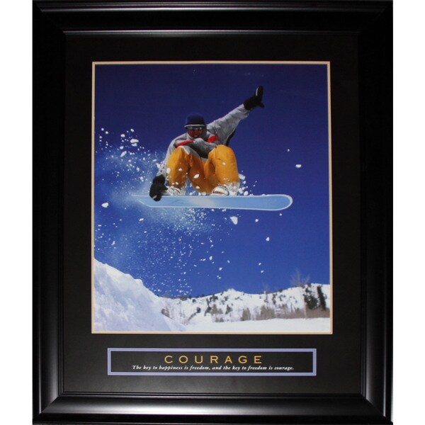 Courage Snowboarding Motivational Large Frame