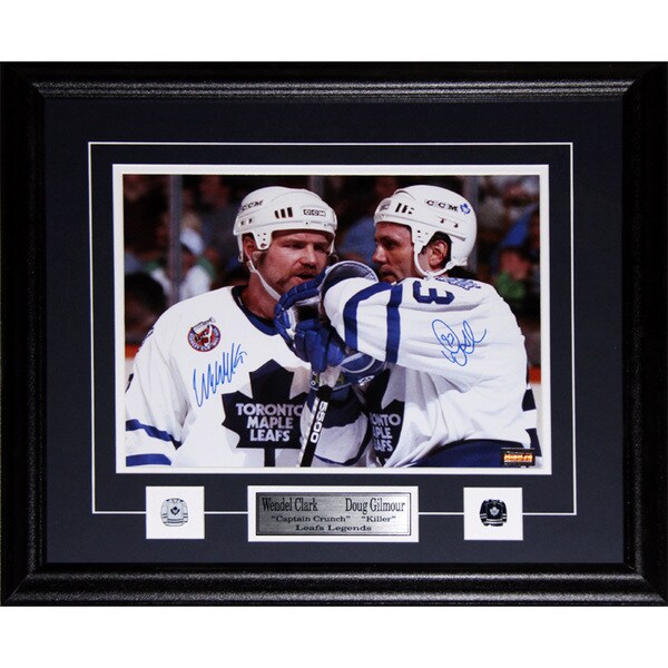 Doug Gilmour and Wendel Clark Toronto Maple Leafs Signed 11x14 Frame