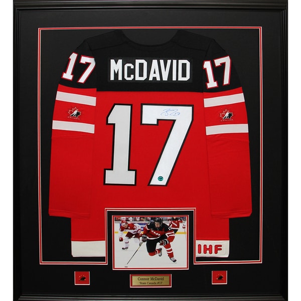 Connor Mcdavid Team Canada Juniors Signed Jersey Frame