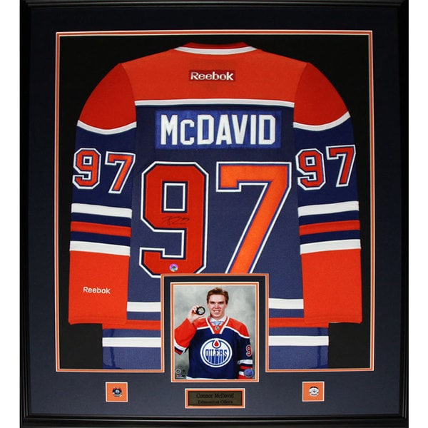 Connor Mcdavid Edmonton Oilers Signed Jersey Frame