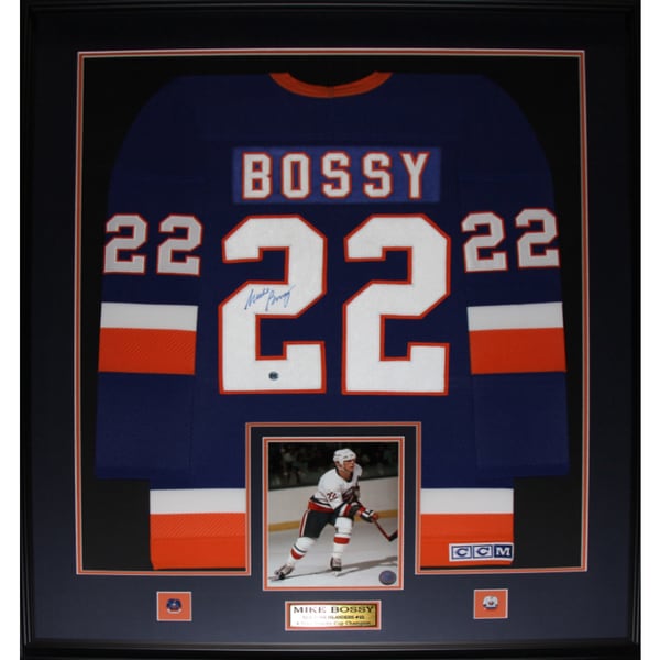 Mike Bossy New York Islanders Signed Jersey Frame