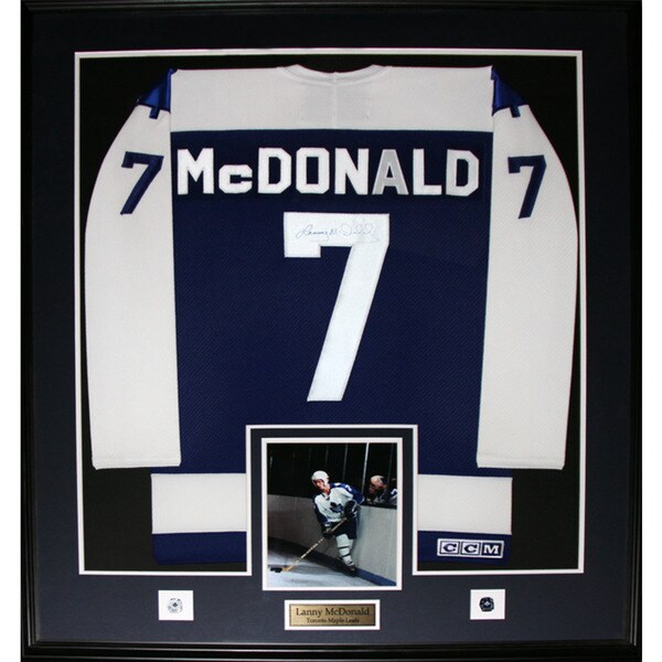 Lanny Mcdonald Toronto Maple Leafs Signed Jersey Frame