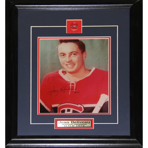 Jean Beliveau Montreal Canadiens Signed 8x10-inch Frame