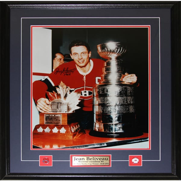 Jean Beliveau Montreal Canadiens Signed 16x20-inch Frame