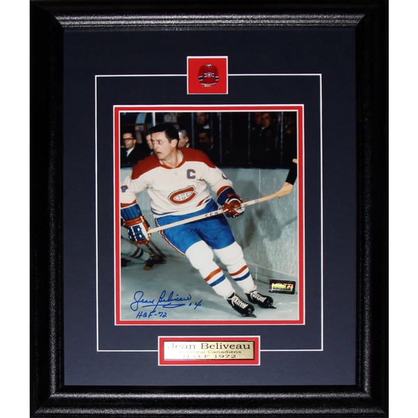 Jean Beliveau Montreal Canadiens Action Movement Signed 8x10-inch Frame