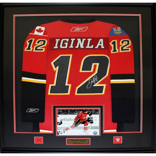 Jarome Iginla Calgary Flames Signed Jersey Frame