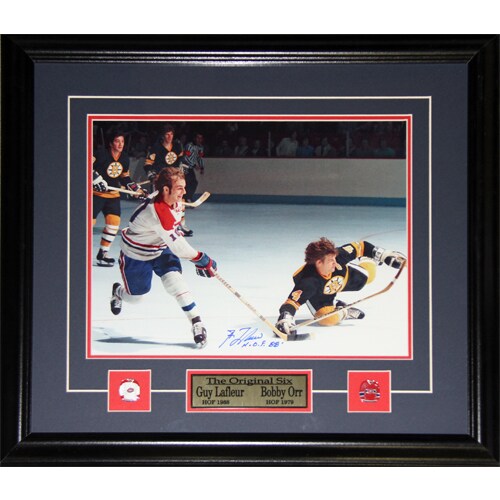 Guy Lafleur Signed Bobby Orr 11x14 Frame