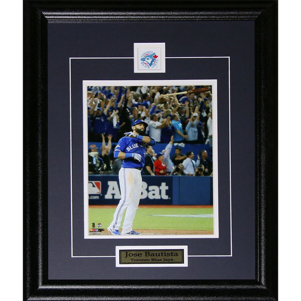 Jose Bautista Toronto Blue Jays Bat Flip Home Run 2015 Al Finals Color 8x10-inch Frame