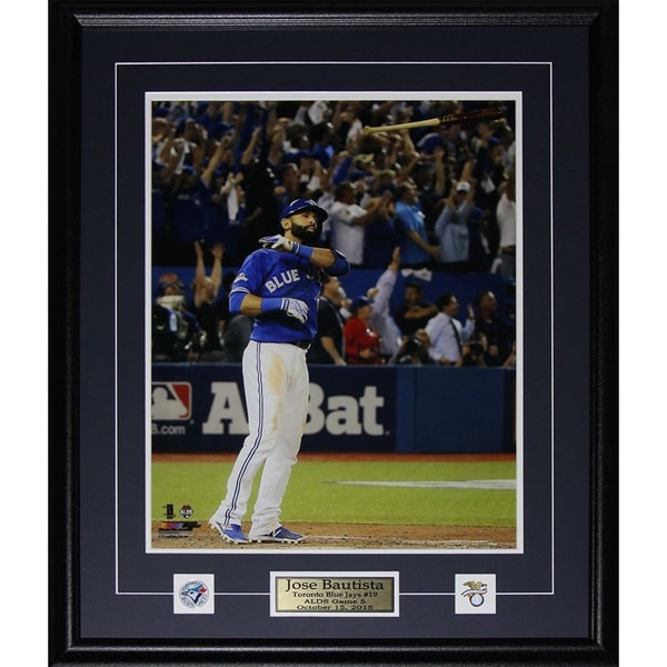 Jose Bautista Toronto Blue Jays Bat Flip Home Run 2015 Al Finals Color 16x20-inch Frame