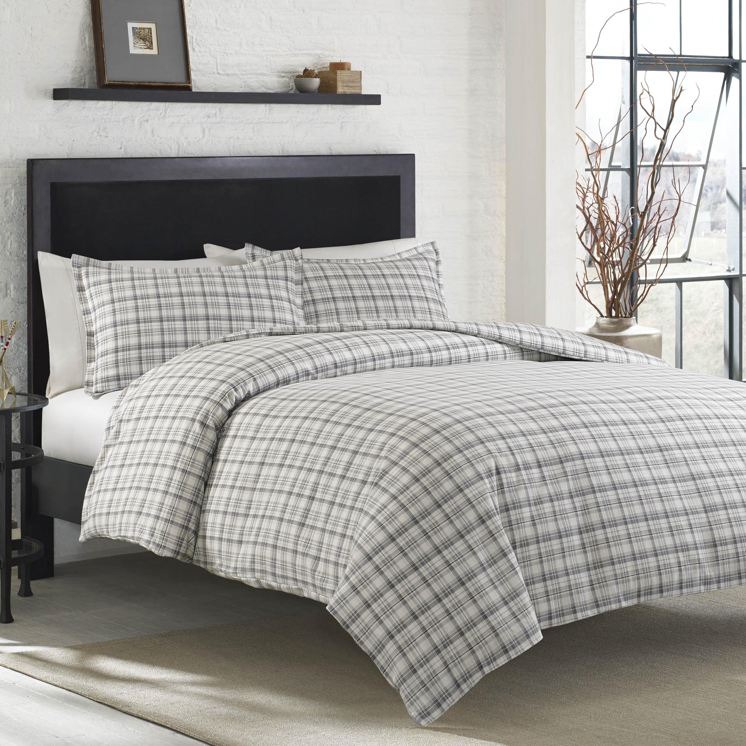 Shop Eddie Bauer Beacon Hill Cotton Flannel Button Closure Duvet