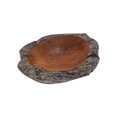 Brown Teak Wood Decorative Bowl