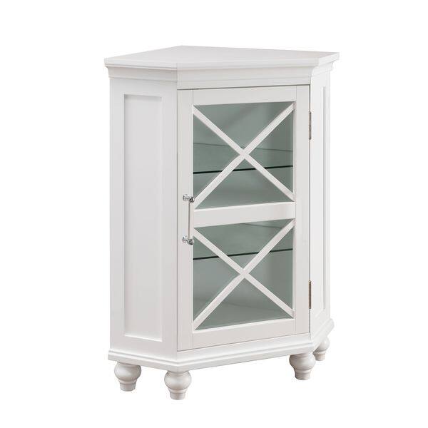 Grayson Corner Floor Cabinet In White On Grayson Corner Floor Cabinet In White