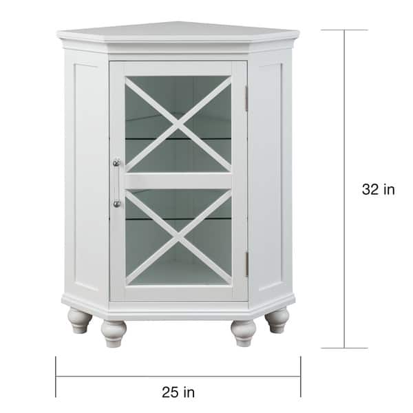 Grayson Corner Floor Cabinet In White On Grayson Corner Floor Cabinet In White